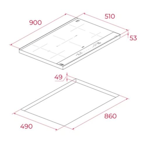 Bếp Từ Teka 5 Vùng Nấu Van Gogh IBF 95 FST VG Lắp Âm 11 kich thuoc bep tu teka 5 vung nau van gogh ibf 95 fst vg lap am