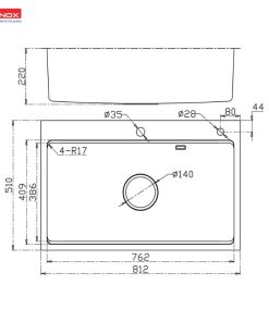 kich thuoc chau rua bat chong xuoc konox workstation sink topmount sink kn8151ts dekor