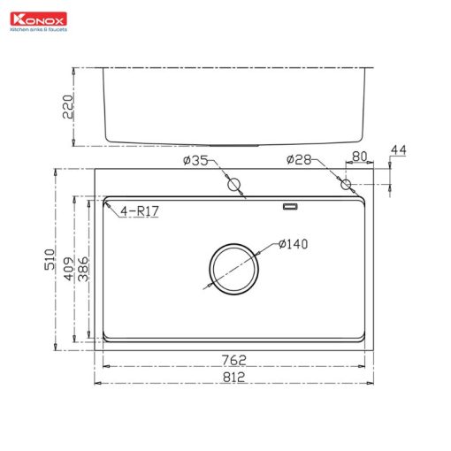 Chậu rửa bát chống xước Konox Workstation Sink – Topmount Sink KN8151TS Dekor - Ảnh 5