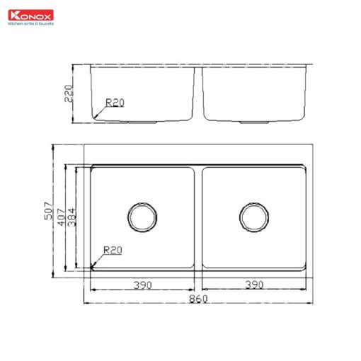 Chậu rửa bát Konox chống xước Workstation Sink – Topmount Sink KN8651TD Dekor - Ảnh 4