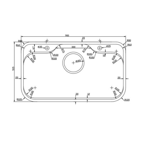 kich thuoc chau rua bat inox 1 ho konox tari 9051sr