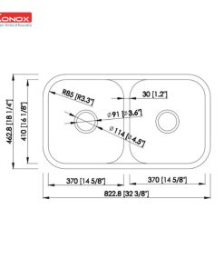 kich thuoc chau rua bat konox kn8246dua