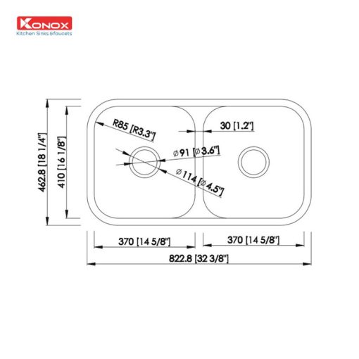 Chậu rửa bát Konox KN8246DUA - Ảnh 4