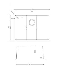 Kích thước chậu rửa bát Konox TARI 6448SM
