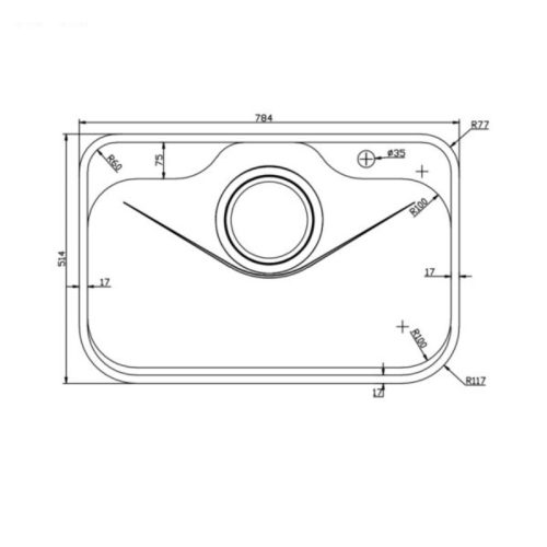Kích thước chậu rửa bát Konox TARI 7851SM