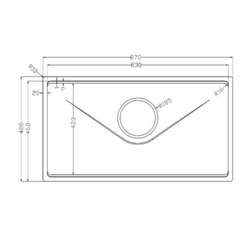 Kích thước chậu rửa bát Konox TARI 8748SM