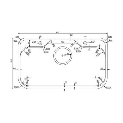 Kích thước chậu rửa bát Konox TARI 9051SM