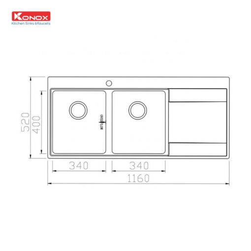Chậu rửa bát Konox Unico 11652 - Ảnh 4