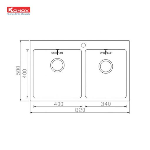 Chậu rửa bát Konox Unico 8250 - Ảnh 4