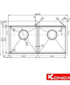kich thuoc chau rua bat konox workstation sink topmount sink kn8850td