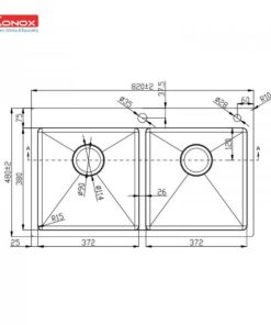 kich thuoc chau rua chen bat konox overmount series kn8248dob
