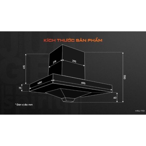 Máy hút mùi áp tường Junger HRJ-701 Silver - Hình ảnh 5