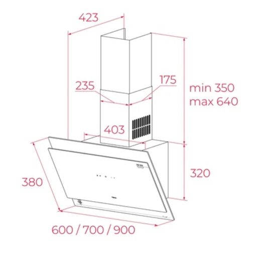 Máy hút mùi áp tường Teka DVT 98660 TOS VG - Ảnh 5