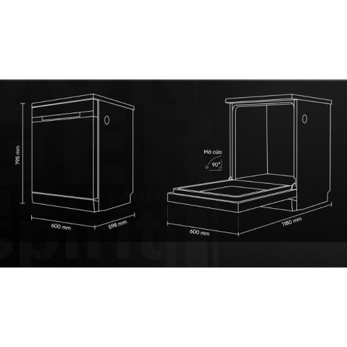 Máy rửa bát độc lập Junger DWJ-140 9 kich thuoc may rua bat doc lap junger dwj 140