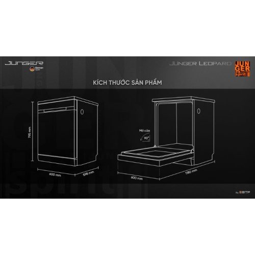 Máy rửa bát độc lập Junger Leopard DWJ-143 7 kich thuoc may rua bat doc lap junger leopard dwj 143