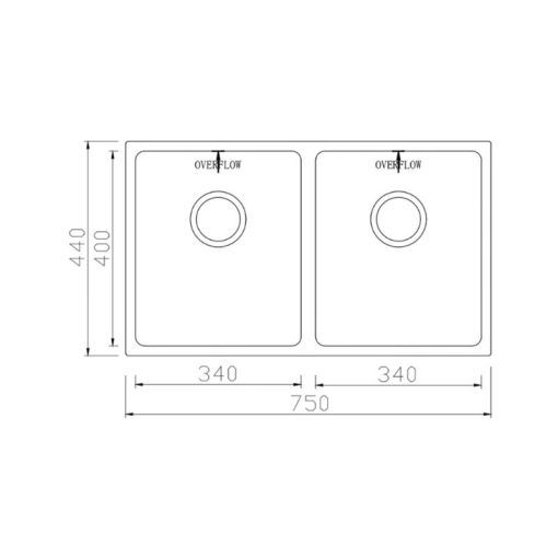 Chậu rửa bát inox 2 hố Konox Cube 7544DU - Ảnh 3