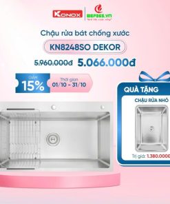 Chậu rửa bát inox 1 hố Konox KN8248SO Dekor