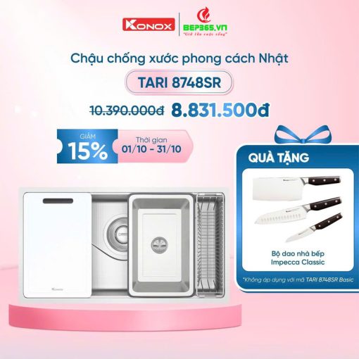 Chậu rửa bát inox 1 hố Konox TARI 8748SR