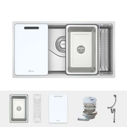 Chậu rửa bát inox 1 hố Konox TARI 8748SR 17 phu kien chau rua bat inox 1 ho konox tari 8748sr