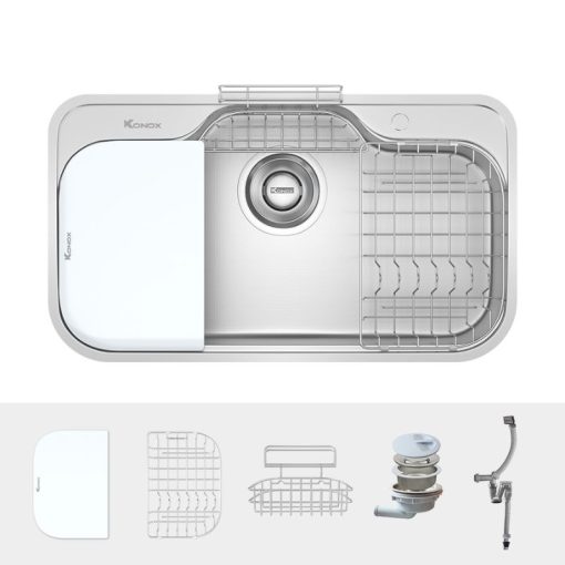 Chậu rửa bát inox 1 hố Konox TARI 9051SR - Ảnh 3
