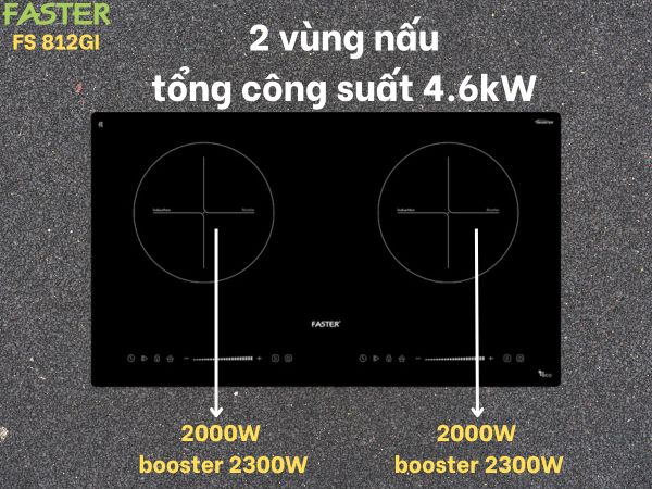 So sánh bếp từ Canzy và Faster 3 So sánh về mặt công suất