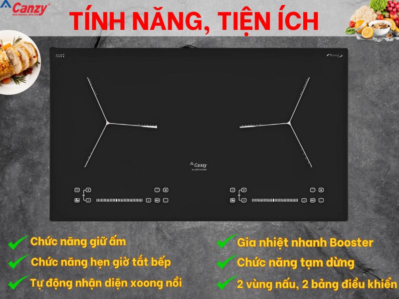 tính năng bếp từ Canzy