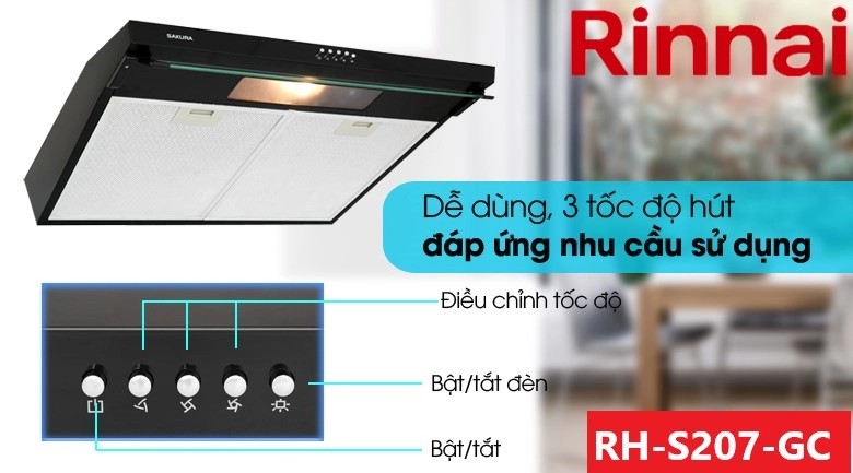Đánh giá tính năng máy hút mùi Rinnai