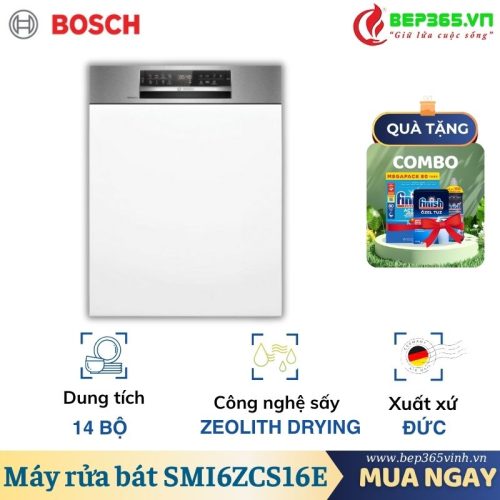 Máy rửa bát bán âm Bosch SMI6ZCS16E Serie 6