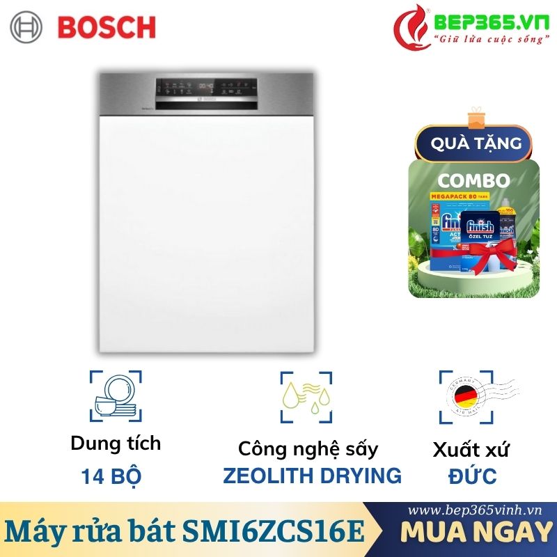 Máy rửa bát bán âm Bosch SMI6ZCS16E Serie 6 3 Máy rửa bát bán âm Bosch SMI6ZCS16E Serie 6