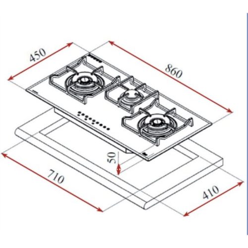 Bếp gas TEKA GT LUX 86 3G 40232103 6 kich thuoc bep gas teka gt lux 86 3g 40232103