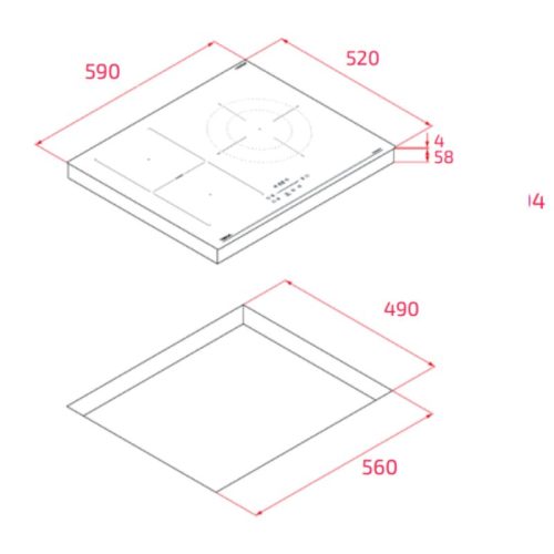 Bếp từ 3 vùng nấu Teka IBF 63210 SCG BK 112520055 5 kich thuoc bep tu 3 vung nau teka ibf 63210 scg bk 112520055
