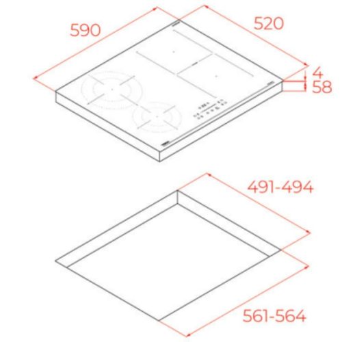 Bếp từ 4 vùng nấu Teka IBF 64210 SCG BK 112520056 5 kich thuoc bep tu 4 vung nau teka ibf 64210 scg bk 112520056