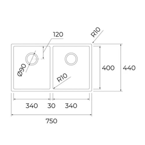 kich thuoc chau rua bat teka bx r10 2b 750 bw 115040033