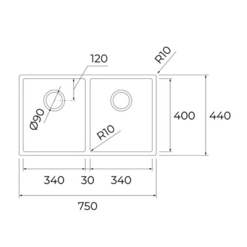 Chậu rửa bát Teka BX R10 2B 750 BW 115040033 - Ảnh 3
