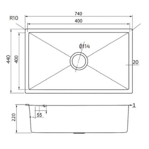 Chậu rửa Teka BEX LINEA 70.40 1B (R10) 185010001 - Ảnh 3