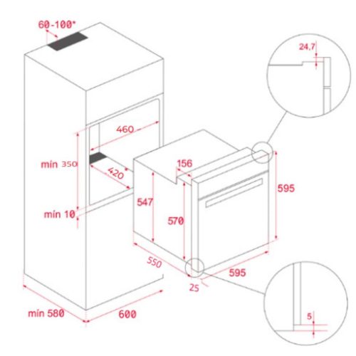Lò nướng đối lưu Teka HCB 6165 SS 111020098 5 kich thuoc lo nuong doi luu teka hcb 6165 ss 111020098