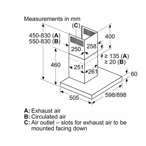 Máy hút mùi Bosch DWB97BK61T 10 kich thuoc may hut mui bosch dwb97bk61t