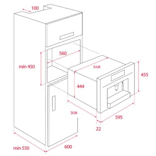 Máy pha cafe Teka CLC 8350 111630006 4 kich thuoc may pha cafe teka clc 8350 111630006