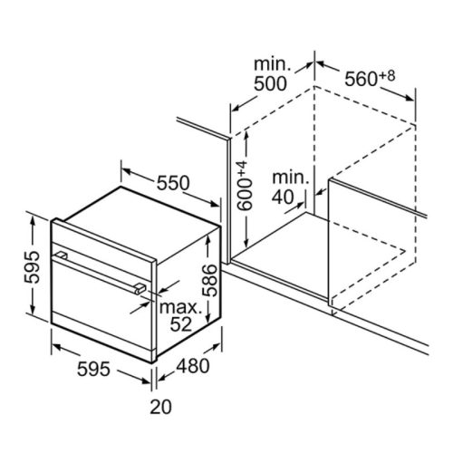 Máy rửa chén Bosch SCX6ITB00E Serie 6 9 Kích thước máy rửa chén Bosch SCX6ITB00E Serie 6