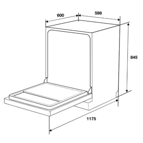 Máy rửa chén độc lập Hafele HDW-F601G 535.29.592 5 kich thuoc may rua chen doc lap hafele hdw f601g 535 29 592