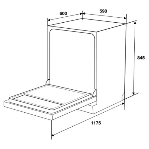 Máy rửa chén độc lập Hafele HDW-F6031G 535.29.651 7 kich thuoc may rua chen doc lap hafele hdw f6031g 535 29 651