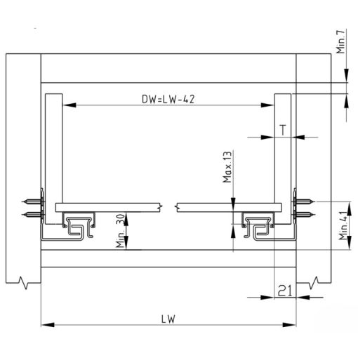 Ray âm giảm chấn nhấn mở EPC Evo 450mm Hafele 433.32.154 - Ảnh 2
