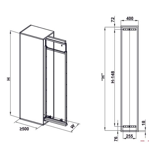 Tủ đồ khô cánh kéo Dolce 400mm Hafele 548.65.005 5 kich thuoc tu do kho canh keo dolce 400mm hafele 548.65.005