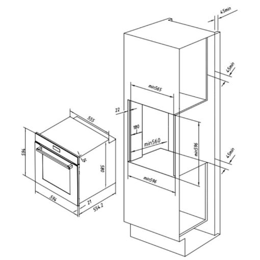 Lò nướng âm tủ Hafele HC-O811B 495.10.035 - Ảnh 2