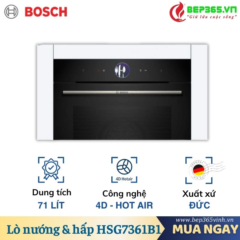 Lò nướng kèm hấp Bosch HSG7361B1 Serie 8 2 Lò nướng kèm hấp Bosch HSG7361B1 Serie 8