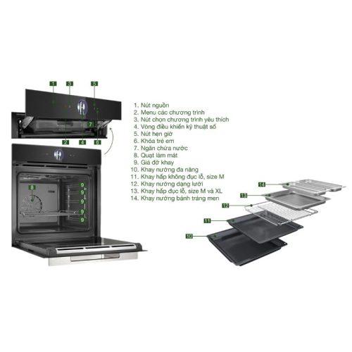 Lò nướng kèm hấp Bosch HSG7361B1 Serie 8 9 chi tiet lo nuong kem hap bosch hsg7361b1