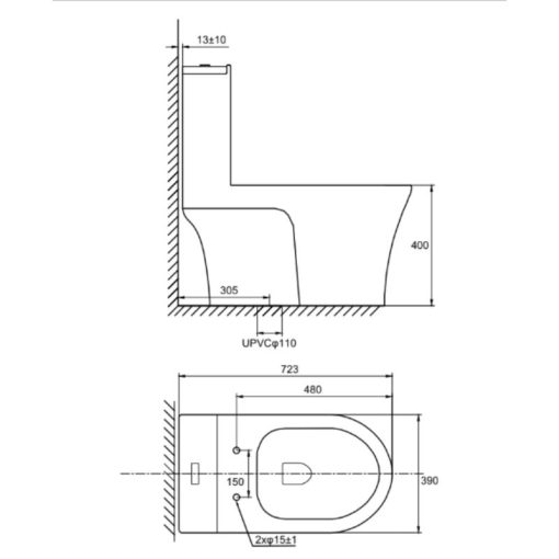 Bồn cầu một khối Hafele 588.82.438 - Ảnh 2