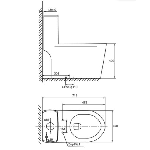 Bồn cầu một khối Hafele 588.82.439 - Ảnh 2