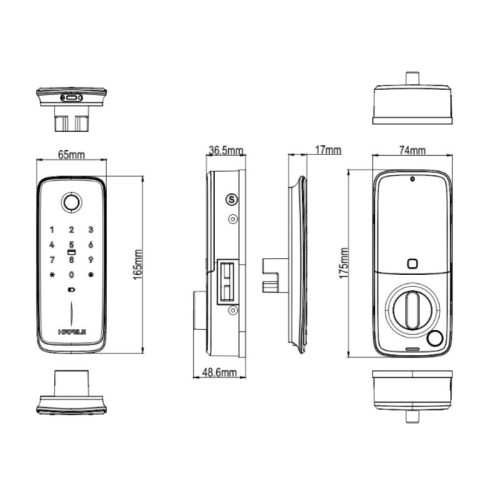 Khóa điện tử Hafele NOVA - MR2501B 499.21.226 9 kich thuoc khoa dien tu hafele nova mr2501b 499.21.226