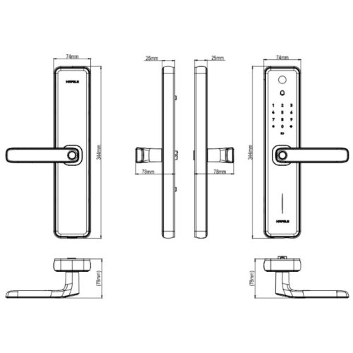 Khóa điện tử Hafele ZENITH - ML2501W 499.21.225 9 kich thuoc khoa dien tu hafele zenith ml2501w 499.21.225